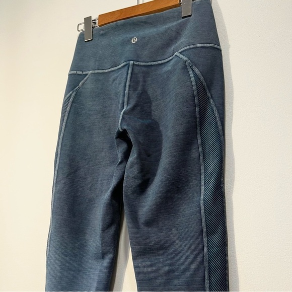 Lululemon Wunder Under High Rise Leggings Pants Tights Snow Washed Ribbed size 4 - Picture 11 of 12